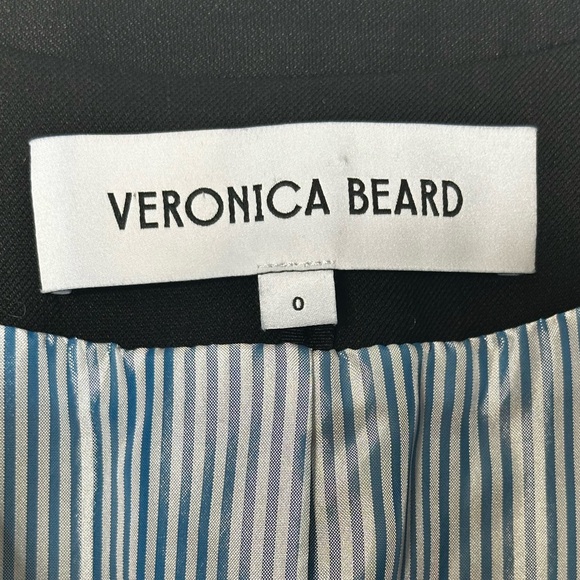 Veronica Beard Kiernan Linen Blend Dickey Blazer Jacket Black Size 0 - Picture 7 of 15